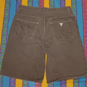 90s Guess ? Jeans Brown Denim Jean Shorts Vintage Button Fly